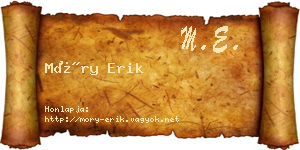 Móry Erik névjegykártya